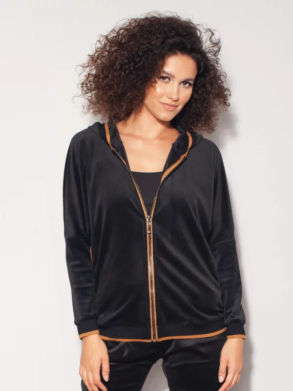 Bluzka welurowa z kapturem