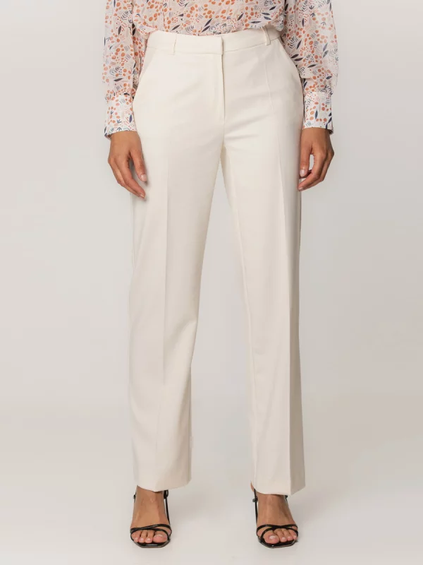 Jasnobeżowe spodnie garniturowe