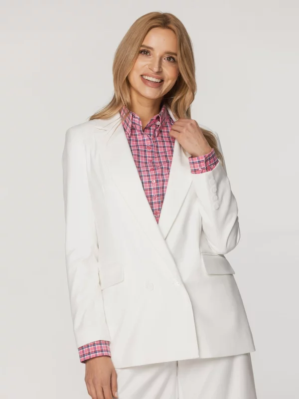 Biały żakiet damski