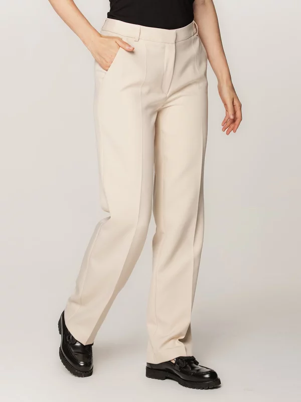 Beżowe spodnie garniturowe