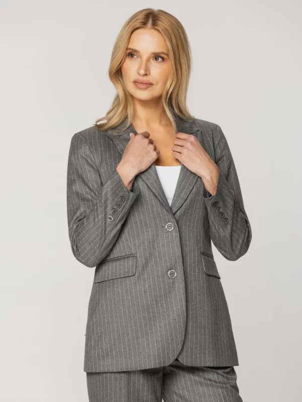 Jasnoszara marynarka damska