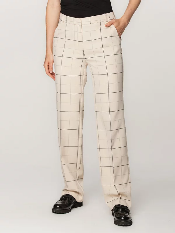 Spodnie garniturowe w kratę