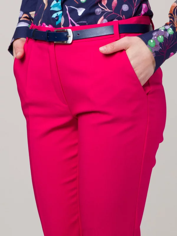 Fuksjowe spodnie garniturowe