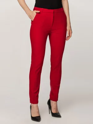 Czerwone spodnie garniturowe Long Size