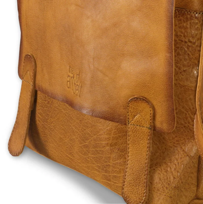 Jasnobrązowa skórzana torba na ramię