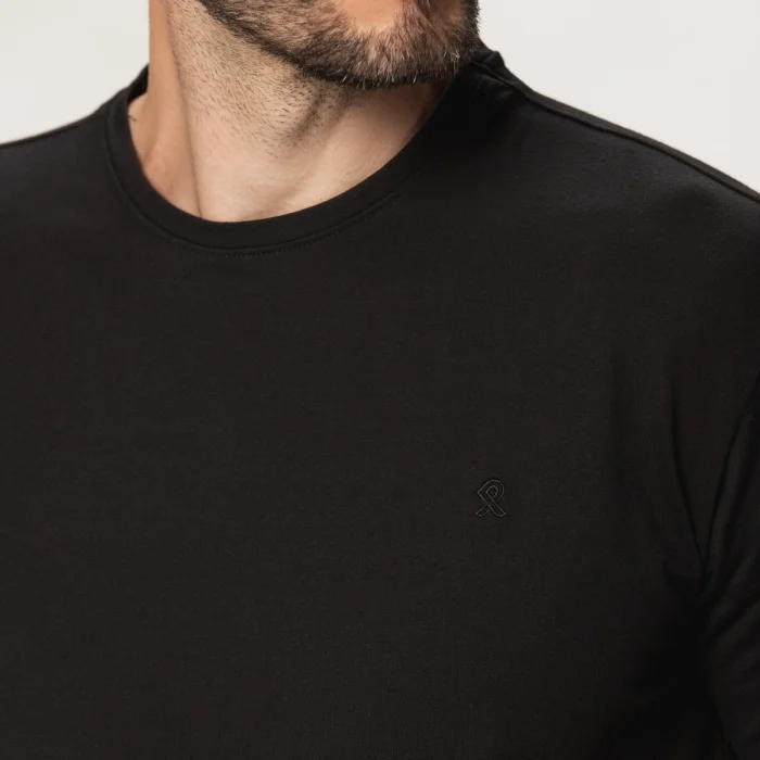 Czarny t-shirt męski Willsoor (3XL - 5XL)