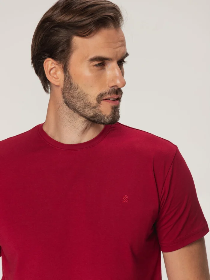Bordowy t-shirt męski Willsoor