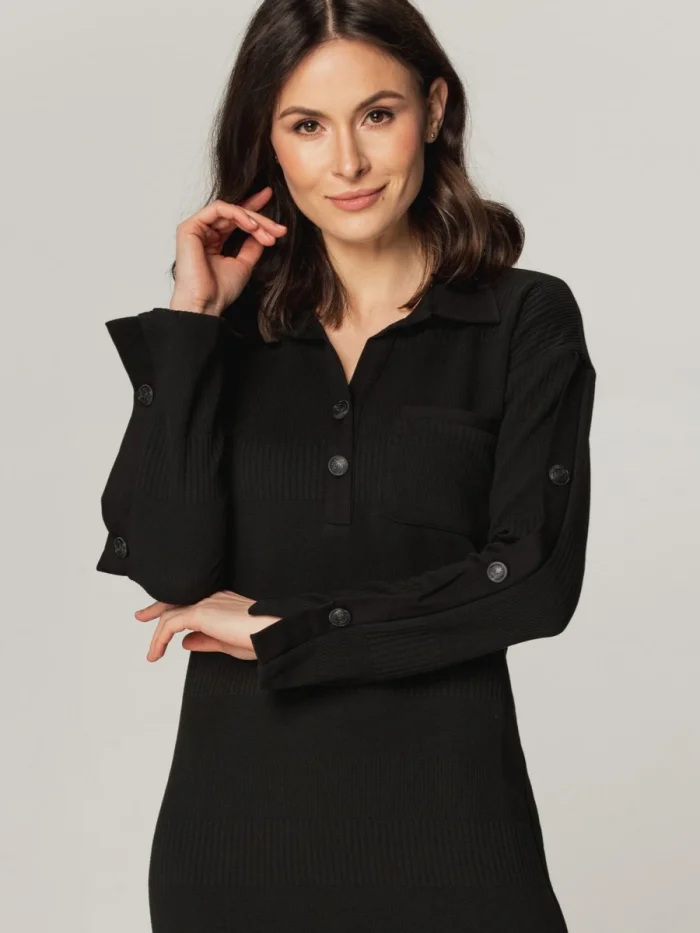 Czarna sukienka dzianinowa