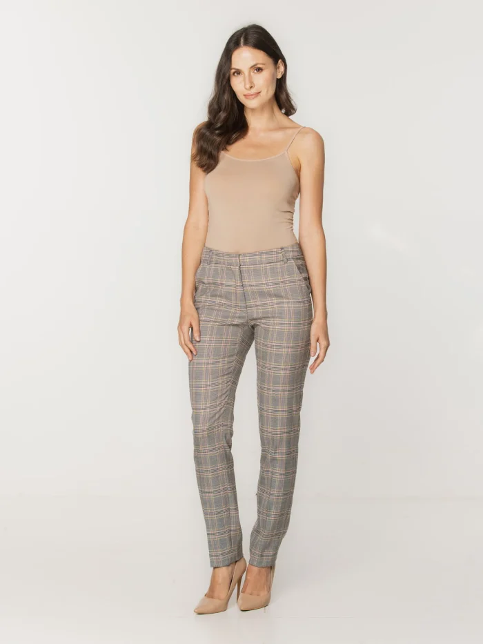 Spodnie garniturowe w kratkę