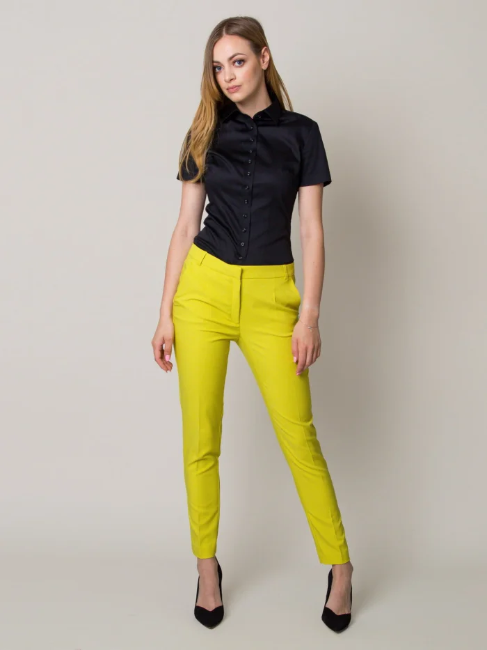 Limonkowe spodnie garniturowe