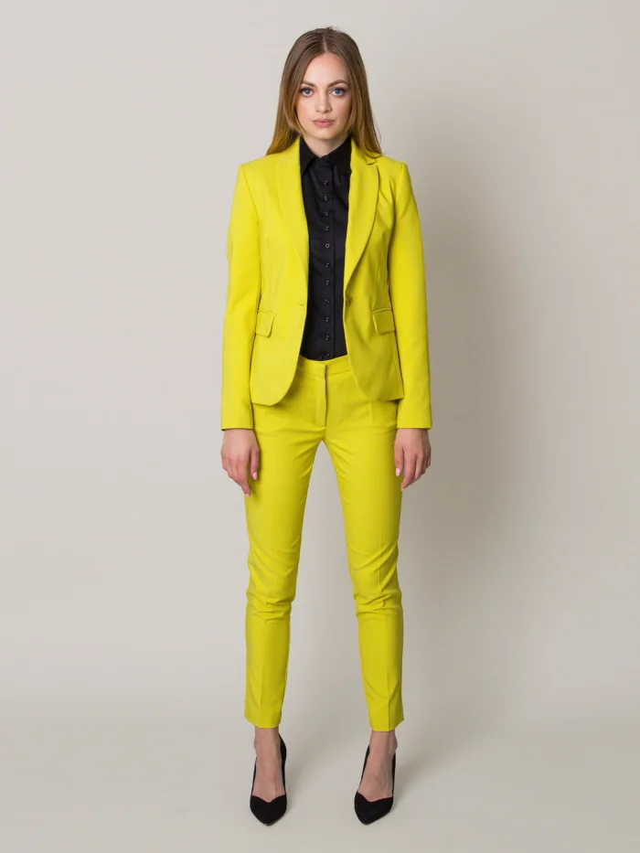 Limonkowe spodnie garniturowe