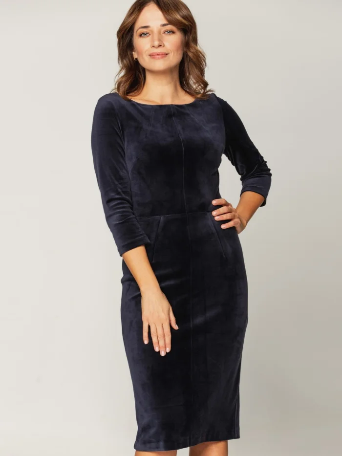 Elegancka granatowa sukienka
