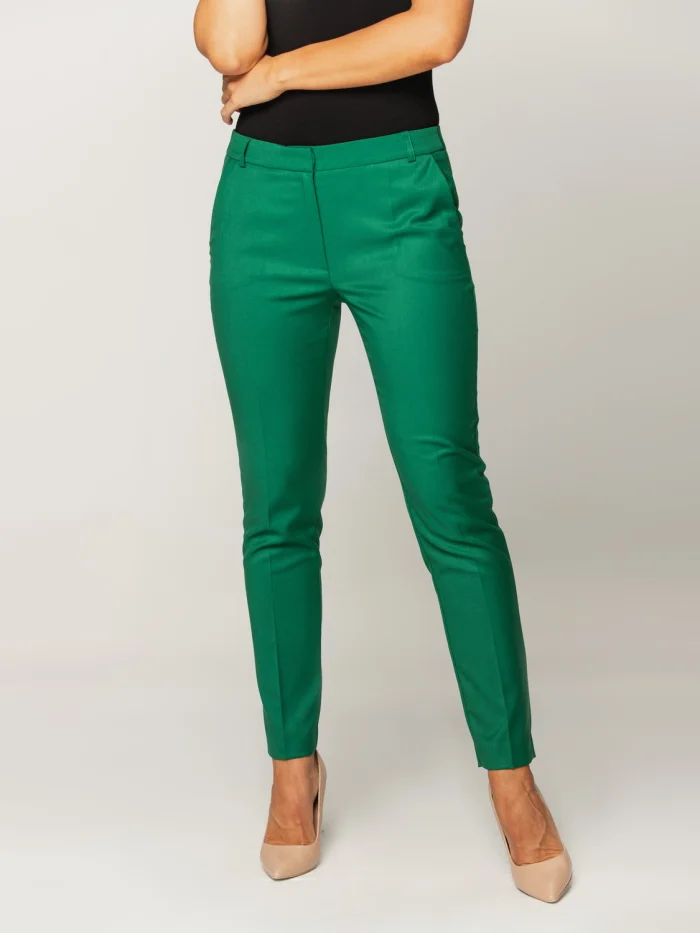 Zielone spodnie garniturowe