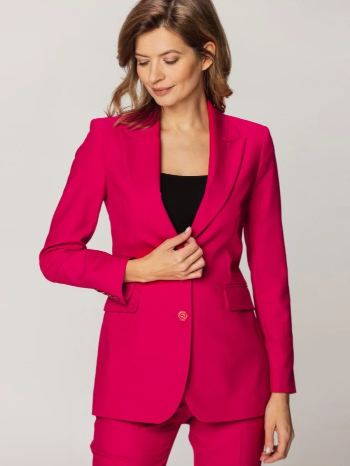 Malinowa marynarka damska