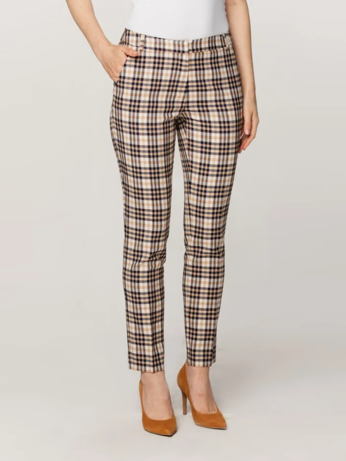 Spodnie garniturowe w kratkę