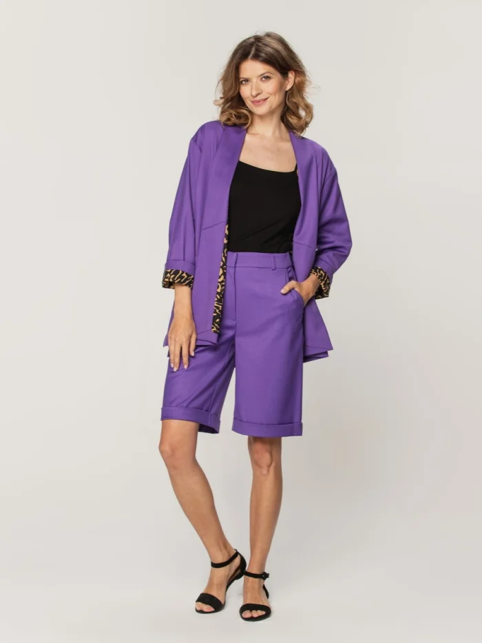 Fioletowe spodenki do garnituru