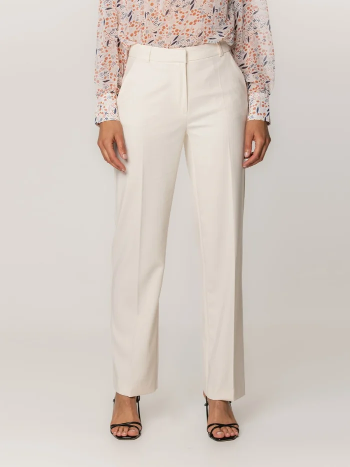 Jasnobeżowe spodnie garniturowe