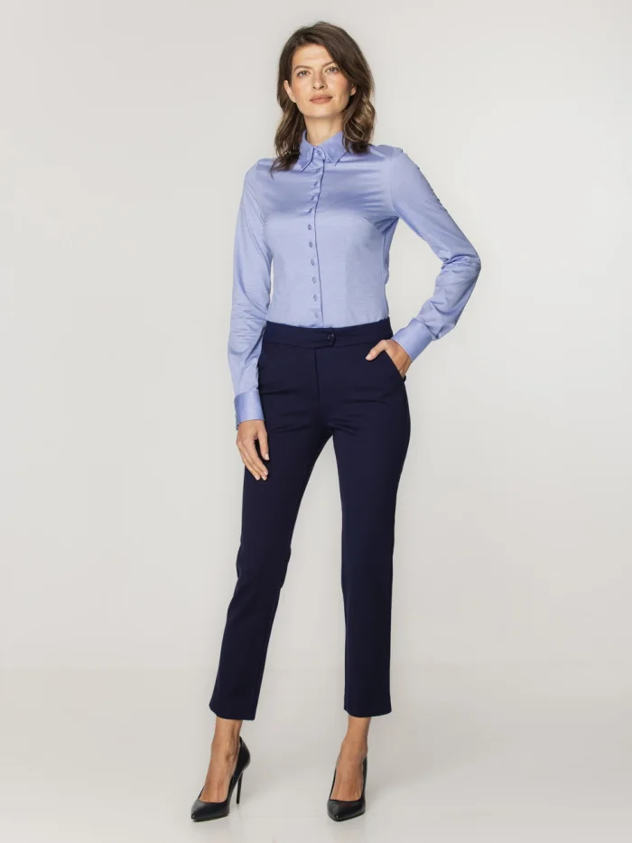 Granatowe spodnie garniturowe