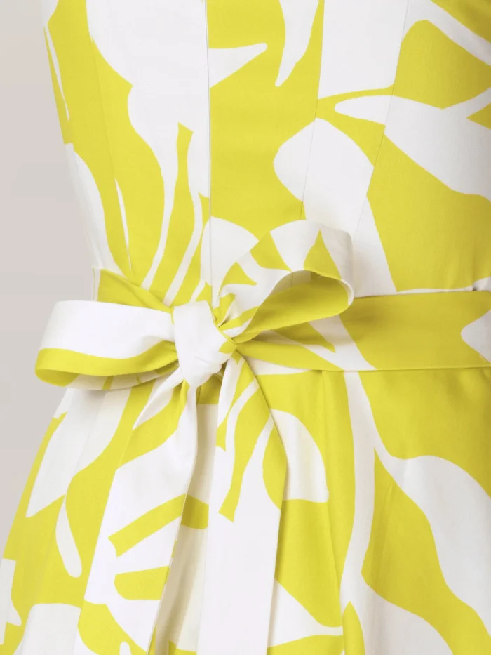 Biało-limonkowa sukienka