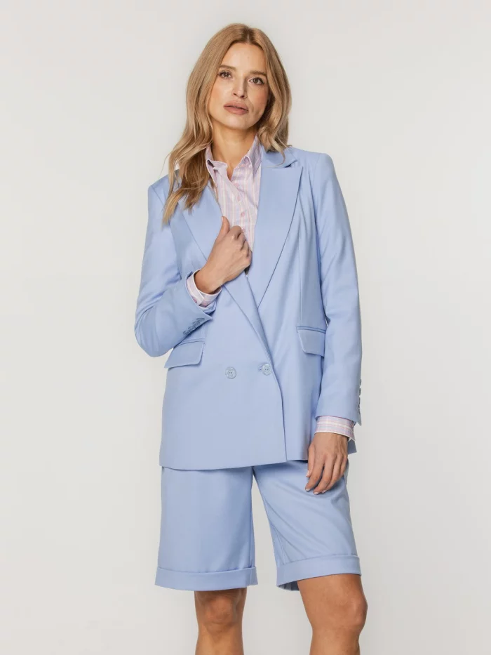 Błękitny żakiet damski