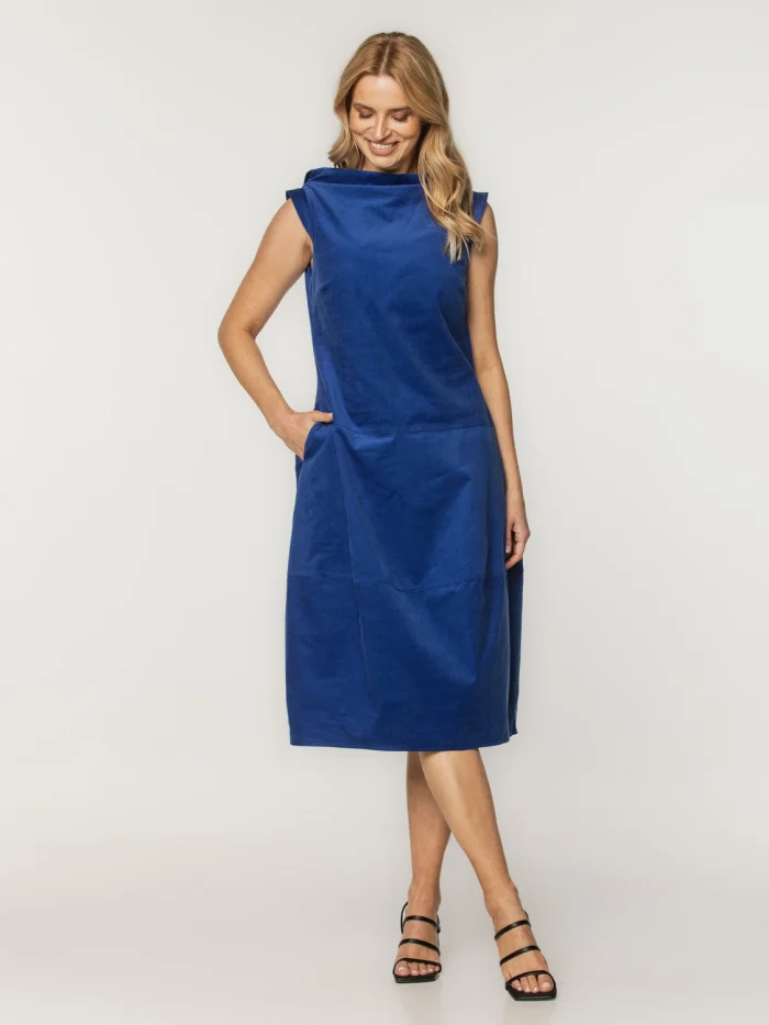 Chabrowa sukienka ze sztruksu