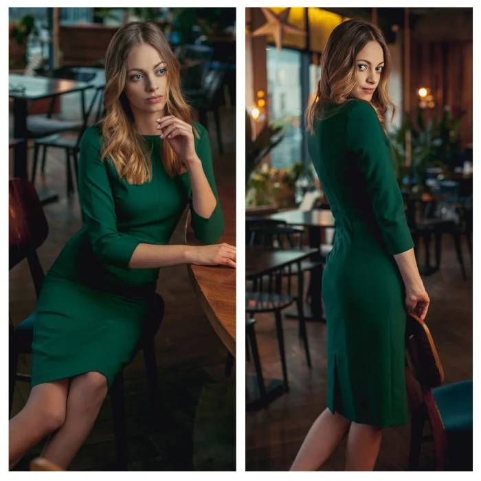 Elegancka zielona sukienka