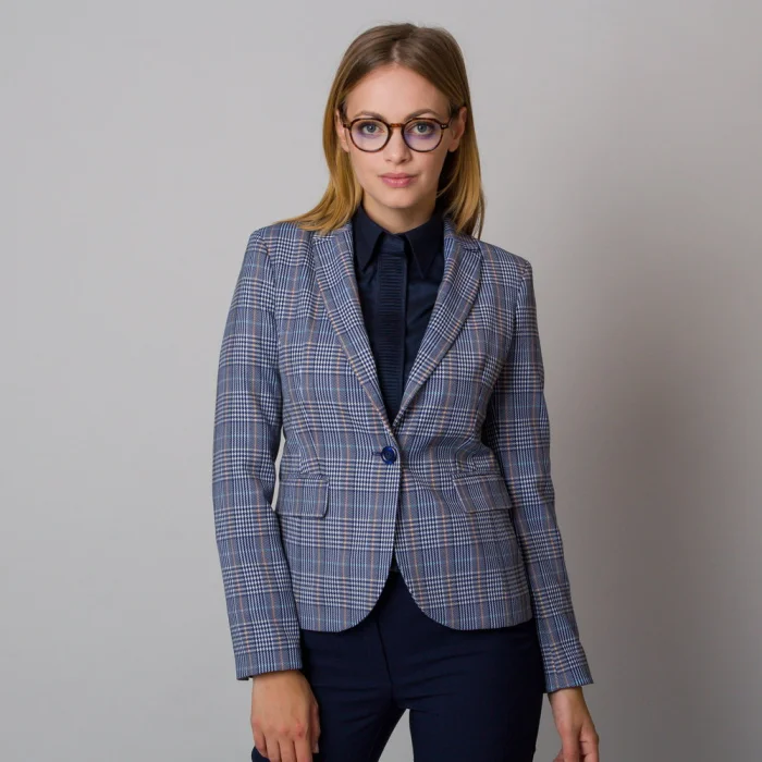 Marynarka damska w kratę i pepitkę