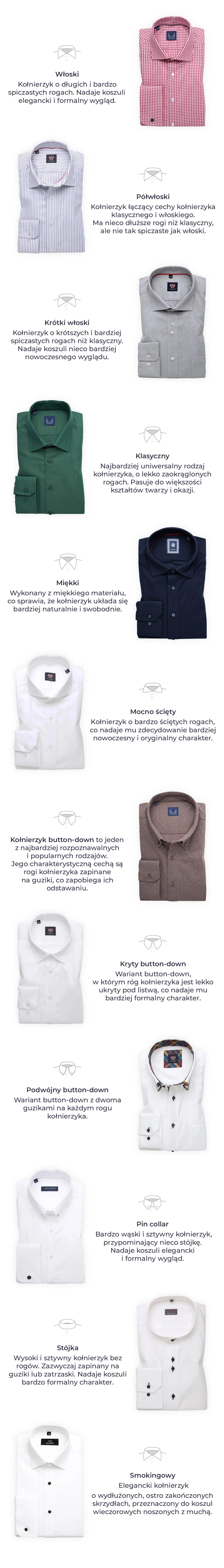 rodzaje kołnierzyków